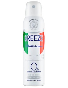 breeze deodorante spray - 150ml - mediterraneo - 0% sali di alluminio: tuttocasashop.it: igiene e cura della persona