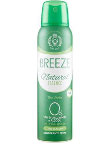 breeze deodorante spray - 150ml - natural essence - the verde - zero macchie: tuttocasashop.it: igiene e cura della persona