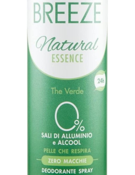 breeze deodorante spray - 150ml - natural essence - the verde - zero macchie: tuttocasashop.it: igiene e cura della persona