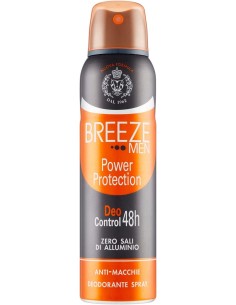 breeze deodorante spray - 150ml - men power protection - 48h - anti-macchie: tuttocasashop.it: igiene e cura della persona