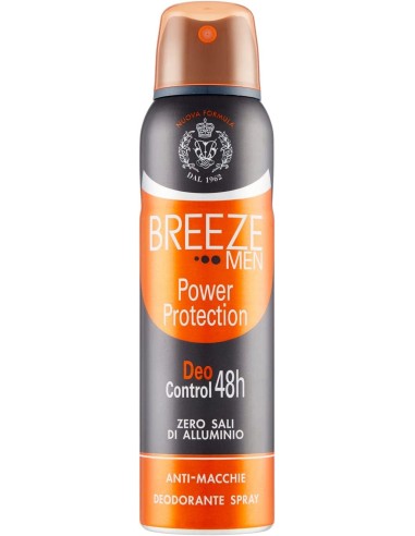 breeze deodorante spray - 150ml - men power protection - 48h - anti-macchie: tuttocasashop.it: igiene e cura della persona