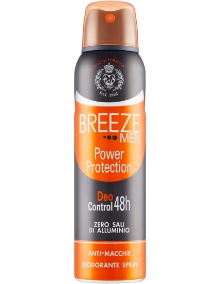 breeze deodorante spray - 150ml - men power protection - 48h - anti-macchie: tuttocasashop.it: igiene e cura della persona