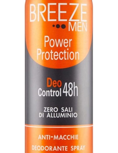breeze deodorante spray - 150ml - men power protection - 48h - anti-macchie: tuttocasashop.it: igiene e cura della persona