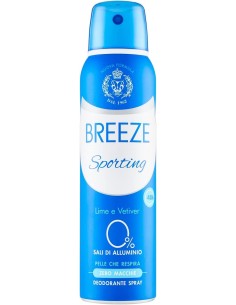breeze deodorante spray - 150ml - sporting - lime e vetiver - zero macchie: tuttocasashop.it: igiene e cura della persona