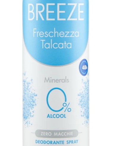 breeze deodorante spray - 150ml - freschezza talcata - zero macchie: tuttocasashop.it: igiene e cura della persona