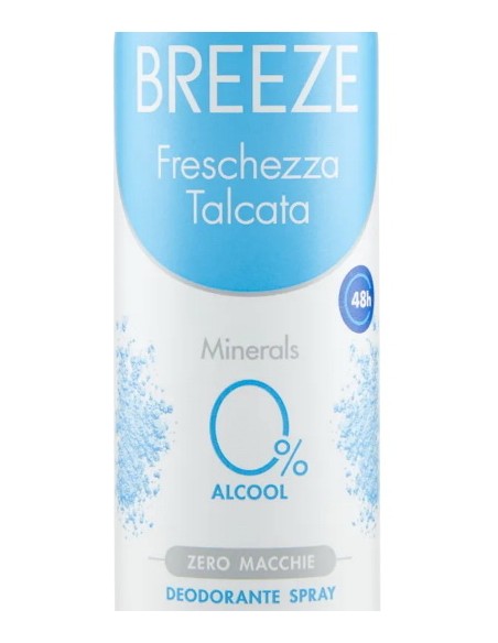 breeze deodorante spray - 150ml - freschezza talcata - zero macchie: tuttocasashop.it: igiene e cura della persona