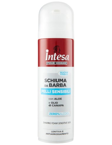 intesa pour homme schiuma da barba - 300ml - pelli  sensibili - aloe canapa: tuttocasashop.it: igiene e cura della persona