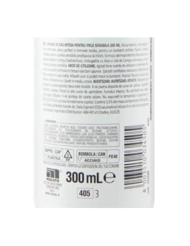 intesa pour homme schiuma da barba - 300ml - pelli  sensibili - aloe canapa: tuttocasashop.it: igiene e cura della persona