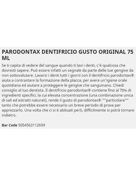parodontax dentifricio - 75ml - classic: tuttocasashop.it: igiene e cura della persona