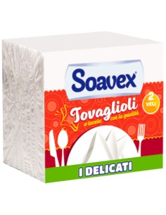 soavex 75 tovaglioli ovattati doppio velo - 33x33cm - bianchi: tuttocasashop.it: carta & monouso