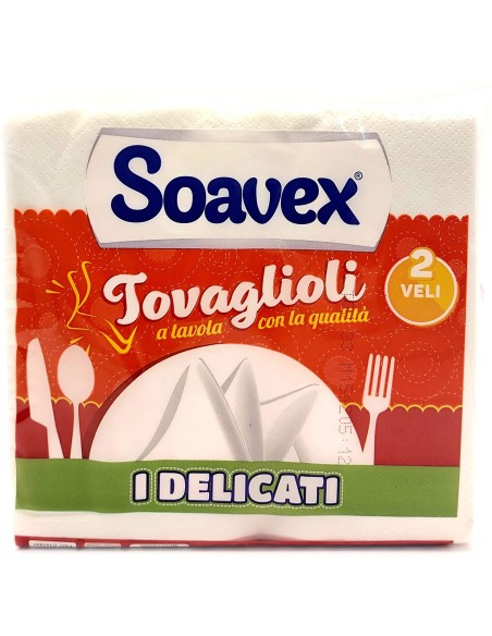 soavex 75 tovaglioli ovattati doppio velo - 33x33cm - bianchi: tuttocasashop.it: carta & monouso
