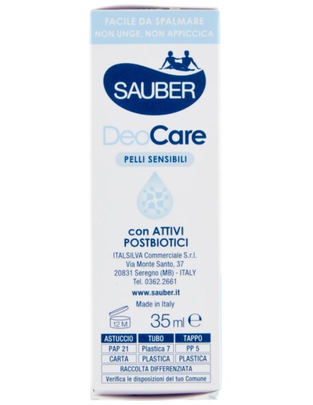 sauber deodorante in crema - 35ml - deo care - efficacia 7 giorni: tuttocasashop.it: igiene e cura della persona