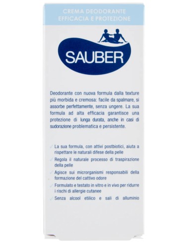 sauber deodorante in crema - 35ml - deo care - efficacia 7 giorni: tuttocasashop.it: igiene e cura della persona