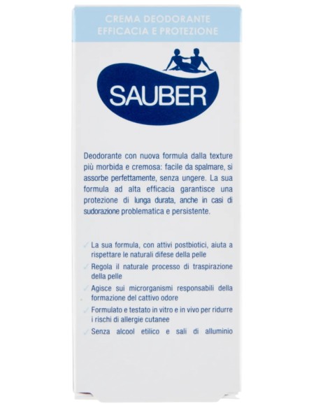sauber deodorante in crema - 35ml - deo care - efficacia 7 giorni: tuttocasashop.it: igiene e cura della persona
