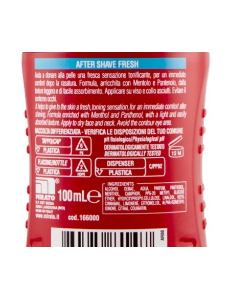 intesa pour homme after shave dopobarba - 100ml - fresh - tonificante: tuttocasashop.it: igiene e cura della persona