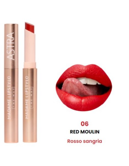 astra madame lipstylo the mat - rossetto stylo effetto mat - 06 red moulin: tuttocasashop.it: igiene e cura della persona