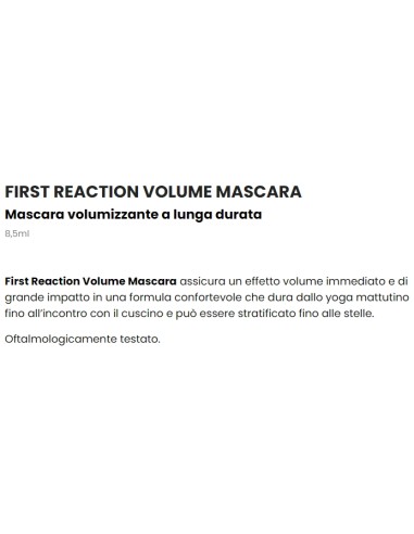 astra first reaction volume mascara - volumizzante a lunga durata - 01 nero: tuttocasashop.it: igiene e cura della persona