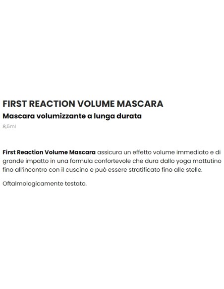 astra first reaction volume mascara - volumizzante a lunga durata - 01 nero: tuttocasashop.it: igiene e cura della persona