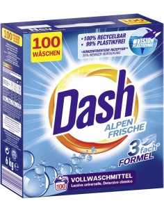 dash detersivo lavatrice in polvere - 100 misurini 6kg - freschezza alpina: tuttocasashop.it: prodotti per bucato e tessuti