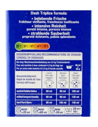 dash detersivo lavatrice in polvere - 100 misurini 6kg - freschezza alpina: tuttocasashop.it: prodotti per bucato e tessuti