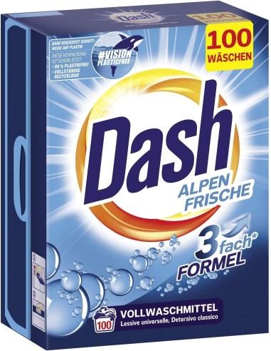 dash detersivo lavatrice in polvere - 100 misurini 6kg - freschezza alpina: tuttocasashop.it: prodotti per bucato e tessuti