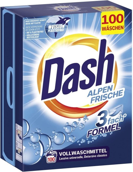 dash detersivo lavatrice in polvere - 100 misurini 6kg - freschezza alpina: tuttocasashop.it: prodotti per bucato e tessuti