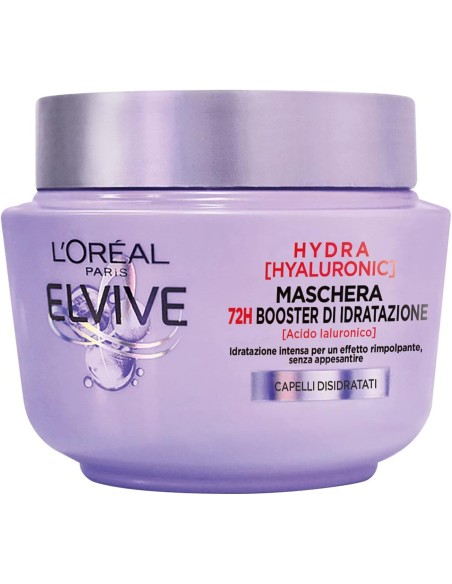 elvive maschera per capelli - 300ml - hydra hyaluronic 72h booster idratante: tuttocasashop.it: igiene e cura della persona