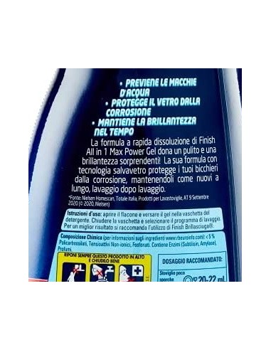 finish power gel detersivo lavastoviglie - 600ml 30 lavaggi - classico: tuttocasashop.it: pulizia e cura della casa