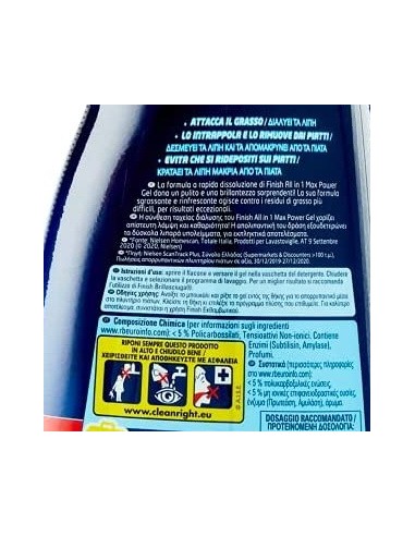 finish power gel detersivo lavastoviglie - 600ml 30 lavaggi - fresh: tuttocasashop.it: pulizia e cura della casa
