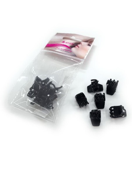 setablu pinze per capelli - mini polipo - 6 pezzi - nere: tuttocasashop.it: igiene e cura della persona