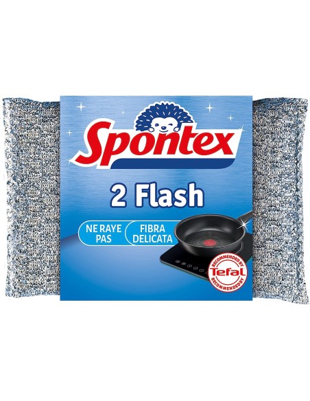 spontex flash panni abrasivi - 2 pezzi - per superfici e stoviglie: tuttocasashop.it: pulizia e cura della casa