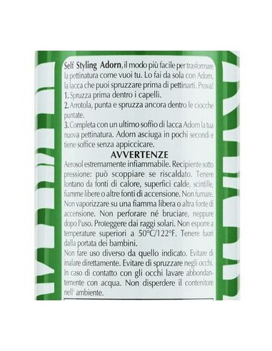 adorn lacca per capelli spray - 200ml - fissaggio forte: tuttocasashop.it: igiene e cura della persona