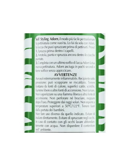 adorn lacca per capelli spray - 200ml - fissaggio forte: tuttocasashop.it: igiene e cura della persona