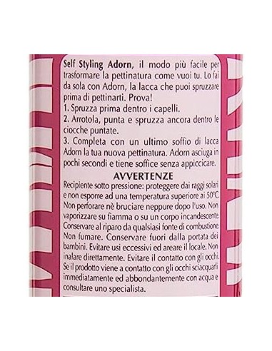 adorn lacca per capelli spray - 200ml - fissaggio normale: tuttocasashop.it: igiene e cura della persona