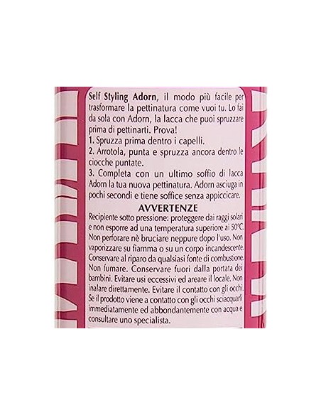 adorn lacca per capelli spray - 200ml - fissaggio normale: tuttocasashop.it: igiene e cura della persona