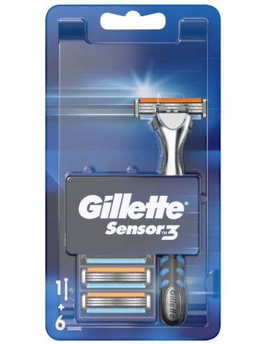 gillette sensor iii normal rasoio in metallo + 6 testine ricambio a 3 lame: tuttocasashop.it: igiene e cura della persona