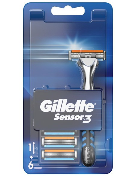 gillette sensor iii normal rasoio in metallo + 6 testine ricambio a 3 lame: tuttocasashop.it: igiene e cura della persona