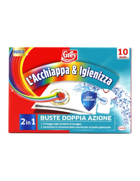 grey acchiappa&igienizza 2in1 - 10 buste - protegge e igienizza: tuttocasashop.it: prodotti per bucato e tessuti
