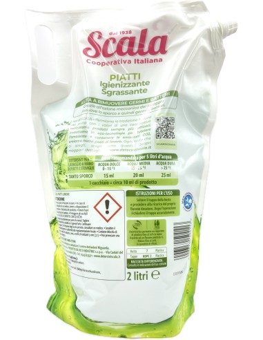 scala detersivo liquido per piatti a mano - ecoricarica da 2 litri - limone: tuttocasashop.it: pulizia e cura della casa