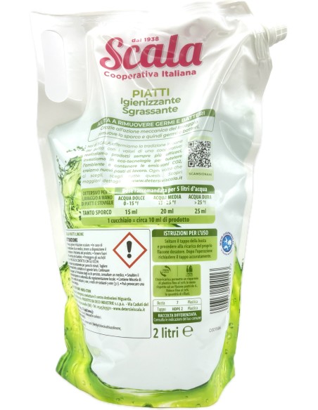 scala detersivo liquido per piatti a mano - ecoricarica da 2 litri - limone: tuttocasashop.it: pulizia e cura della casa