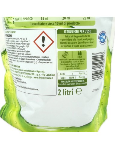 scala detersivo liquido per piatti a mano - ecoricarica da 2 litri - limone: tuttocasashop.it: pulizia e cura della casa