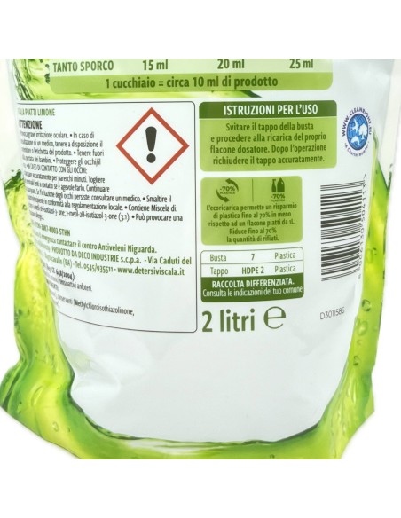 scala detersivo liquido per piatti a mano - ecoricarica da 2 litri - limone: tuttocasashop.it: pulizia e cura della casa