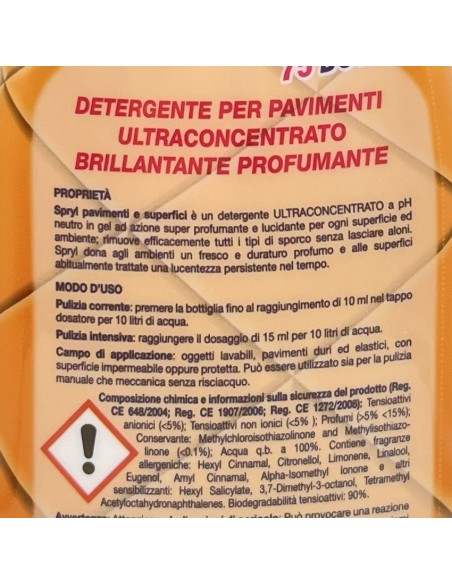 spryl gel detergente pavimenti profumante ultra concentrato 750ml - ambra: tuttocasashop.it: pulizia e cura della casa