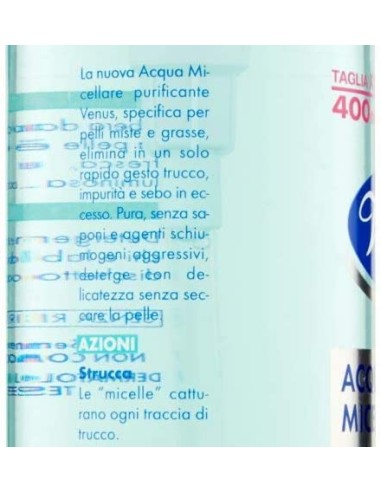 venus acqua micellare 400ml - purificante - struccante pelli miste o grasse: tuttocasashop.it: igiene e cura della persona