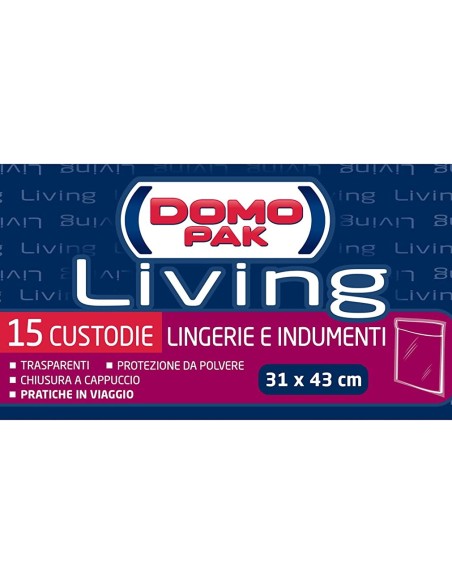 domopak living custodie 31x45cm - 15 pezzi - lingerie e indumenti: tuttocasashop.it: prodotti per bucato e tessuti
