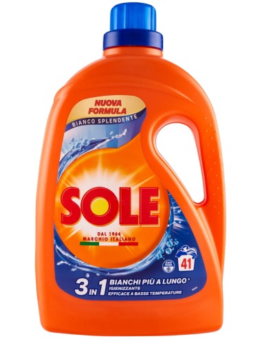 sole detersivo lavatrice liquido - 41 lavaggi 1845ml - bianco splendente: tuttocasashop.it: prodotti per bucato e tessuti
