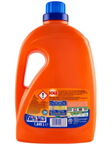 sole detersivo lavatrice liquido - 41 lavaggi 1845ml - bianco splendente: tuttocasashop.it: prodotti per bucato e tessuti