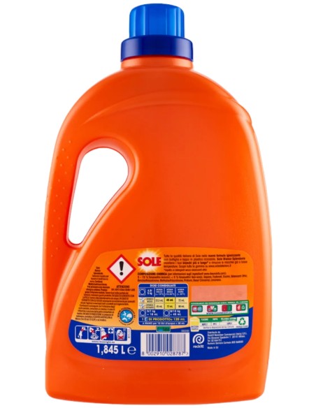 sole detersivo lavatrice liquido - 41 lavaggi 1845ml - bianco splendente: tuttocasashop.it: prodotti per bucato e tessuti