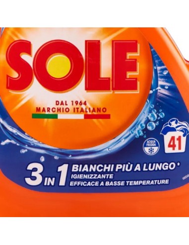 sole detersivo lavatrice liquido - 41 lavaggi 1845ml - bianco splendente: tuttocasashop.it: prodotti per bucato e tessuti