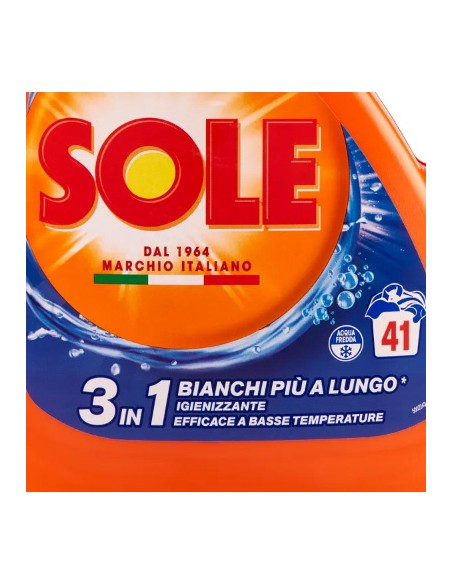 sole detersivo lavatrice liquido - 41 lavaggi 1845ml - bianco splendente: tuttocasashop.it: prodotti per bucato e tessuti